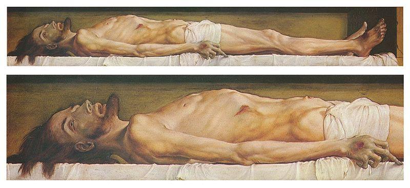 Hans holbein the younger The Body of the Dead Christ in the Tomb and a detail oil painting image